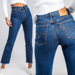 Levis Wedgie Straight Premium Fit Jean Below The Belt Medium Blue Size 31x26